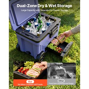 Glacière rigide portable à roulettes 45QT, étanche, garde les aliments au frais pendant 48 heures - Product Image 2