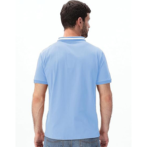 Nouvelle chemise décontractée pour homme en coton tricoté imprimé à manches courtes, style color block, col contrastant, anti-plis, idéale pour le golf - Product Image 3