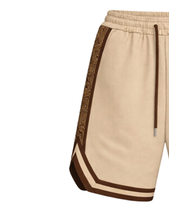 Shorts de basketball pour hommes beige-brun, respirants, séchage rapide, pour entraînement sportif, gym, course à pied, athlétiques, taille élastique, fabricant - Product Image 3