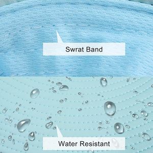 Chapeau Bob Bleu Clair avec Sangle Réglable, Style Toile en Polyester Couleur Unie, Idéal pour l'Extérieur et l'Été, Décontracté pour Hommes - Product Image 6