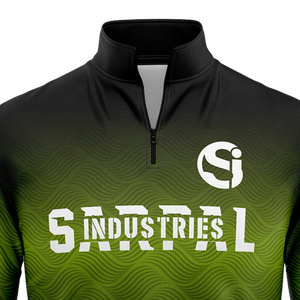 Sudadera de entrenamiento de fútbol para hombre con cremallera de 1/4, degradado negro y verde lima, jersey de manga larga para chándal de fútbol - Product Image 3