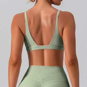 Sujetador deportivo reversible con cuello en V para mujer, talla grande, suave, adelgazante, de secado rápido, con soporte, a prueba de golpes, transpirable, para yoga y deportes - Product Image 2