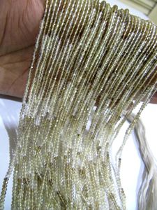 Perles de pierre naturelle de quartz citron micro-facettées en rondelles, taille 2,5 mm, brin de 13 pouces de long - Product Image 2