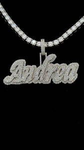 Nouveau nom personnalisé lettre pendentif collier nouvelle mode 925 argent Moissanite unisexe breloques rappeur bijoux glacé lettre bijoux - Product Image 3