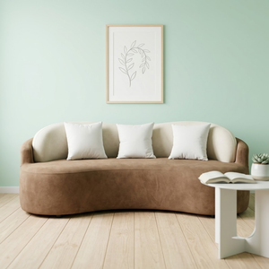 Sofá Seccional de Tres Plazas con Respaldo Curvo, Asiento de Espuma Anti-Caída y Costuras a Medida para Sala de Estar - Product Image 1