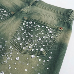 Shorts d'été décontractés pour hommes en toile épaisse 100 % coton, délavés, avec strass, effet soleil, couleur unie, séchage rapide, style streetwear, qualité supérieure - Product Image 6
