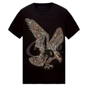 Camisetas de Marca con Estilo al por Mayor, Camisetas Personalizadas para Hombre con Transferencia de Diamantes de Imitación, Camisetas Negras Casuales para Hombre, Fitness Unisex de Alta Calidad - Product Image 1