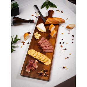 Planche à découper longue en bois d'acacia de qualité supérieure - Non toxique, facile à nettoyer, compatible lave-vaisselle - Product Image 1