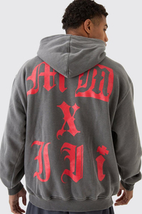 เสื้อฮู้ดดี้ผู้ชายผ้าฝ้ายเฟรนช์เทอร์รี่พิมพ์ลายตามสั่งขายส่ง 100% ทรงโอเวอร์ไซส์ หนานุ่ม ไหล่ตก สไตล์สตรีทแวร์สำหรับฤดูใบไม้ร่วง - Product Image 2