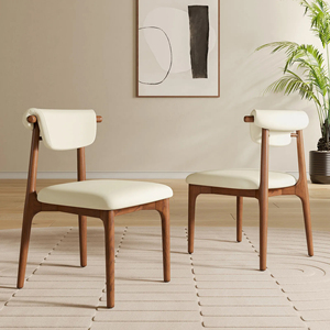 Chaise de salon en teck massif pour restaurant, chaise de salle à manger d'extérieur en teck avec coussin en cuir synthétique - Maria - Product Image 1
