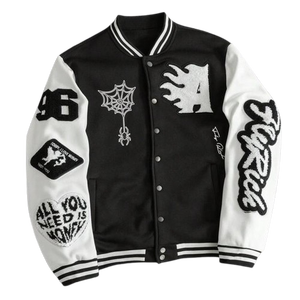 Blouson matelassé de baseball universitaire pour homme, d'inspiration vintage, en coton épais, à capuche, respirant, pour l'hiver, avec motifs lettres artistiques, mode premium - Product Image 1