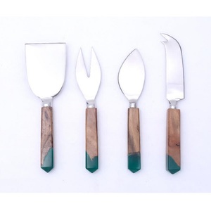 Modern Design 304 Stainless Steel <b>Cheese</b> <b>Knife</b> <b>Set</b> With Wood Resin Handle Spreader Essential Baking Pastry Tools Serving Fork - Product Image 2