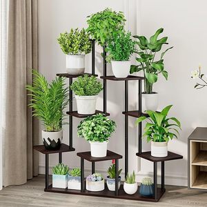 Support à fleurs moderne en métal avec étagères irrégulières pour plantes d'intérieur, décoration intérieure, style minimaliste, finition thermolaquée - Product Image 5