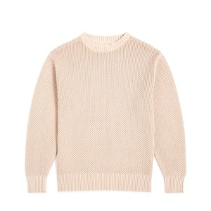 Men's Beige Knitted <b>Pullover</b> <b>Sweater</b> Full Sleeve Solid Color Regular Fit Wool/Acrylic Winter Wear Quick Dry Breathable - Product Image 1