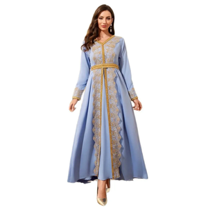 Muslim Maxi Dresses for Women Abaya Jalabiya Lace <b>Kaftan</b> Ramadan Morocco Dubai Sashes Abayas Party Vestidos Saudi Arab Long Robe - Product Image 6