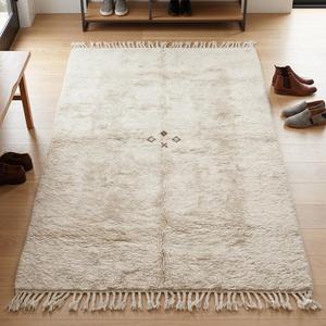 Luxury Ivory Hand Knotted Wool Area Rug Classic Floral Pattern Soft Plush Flat Pile Medium Thickness No Backing Long Lasting - Product Image 5