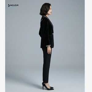 Luxury Black Velvet Blazer with <b>Rhinestone</b> Trim – Women’s Formal Party <b>Jacket</b>, Elegant Evening Blazer, Designer - Product Image 2