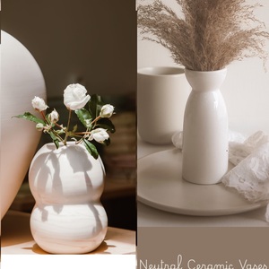 Modern Minimalist <b>Ceramic</b> Flower <b>Vase</b> Handcrafted Textured Matte Finish Sandstone Effect Customized Color Eco-Friendly - Product Image 6