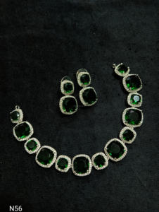 Conjunto de joyería nupcial de diamante americano clásico, collar y pendientes de dos piezas para boda, estilo clásico de moda - Product Image 2