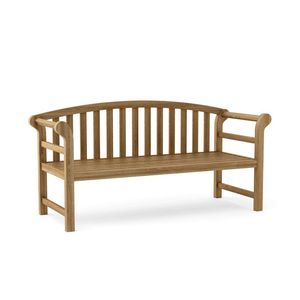 Modern Country Teak <b>Garden</b> <b>Bench</b> 3 Seater Camelback Slatted Park <b>Seat</b> Patio Wood Furniture - Product Image 1