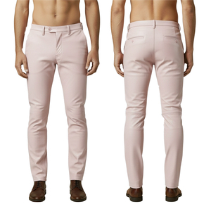 Pantalon décontracté tendance pour homme en cuir PU souple, léger et respirant, idéal pour un look moderne et quotidien - Product Image 5