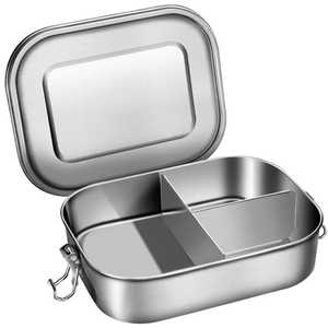 3 Pcs Stainless Steel Lunch Box Set <b>Stackable</b> Rectangular Food <b>Storage</b> <b>Containers</b> Leak Proof Dishwasher Safe 3 Compartments - Product Image 5