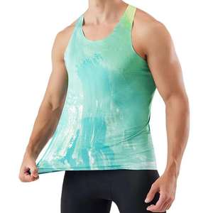 Débardeur de musculation décontracté pour homme en maille, 100 % coton, séchage rapide, respirant, écologique, col rond, imprimé, vêtement de sport - Product Image 1