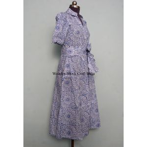 Robe midi en coton respirant pour femmes, designs élégants avec poches, pour les fêtes en plein air et les occasions spéciales - Product Image 5