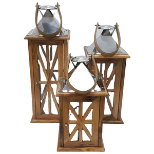 Lanternes en bois artisanales écologiques pour la maison et la décoration de table de Noël, fabrication artisanale classique - Product Image 2