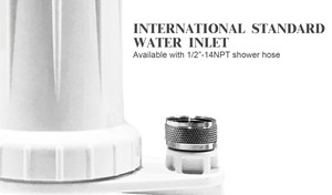 Système de douche mural pour robinet de salle de bain avec filtre à eau en charbon actif de noix de coco en plastique personnalisé OEM/ODM pour usage extérieur - Product Image 4