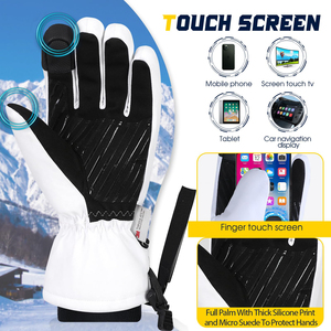 Gants de ski thermiques avancés, résistants à l'eau, mitaines de neige respirantes avec ajustement réglable pour les sports d'hiver en montagne - Product Image 5