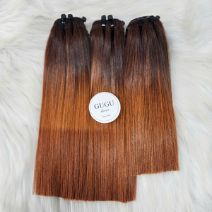 Paquetes de cabello liso al por mayor, súper doblemente trenzado, de 10 pulgadas, color ombré, 100% cabello humano virgen, pelucas para mujeres negras - Product Image 4