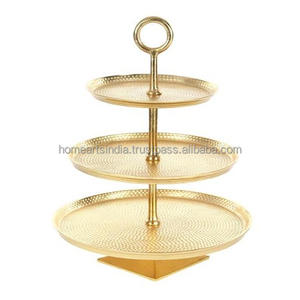 Support à gâteaux et desserts en métal à 3 niveaux Forme ronde Taille personnalisée Support à gâteaux pour bonbons de mariage au prix le plus bas - Product Image 6