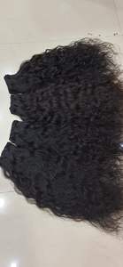 Extensions de cheveux naturels bouclés Remy indiens non traités, double trame machine, style afro, en paquet - Product Image 4