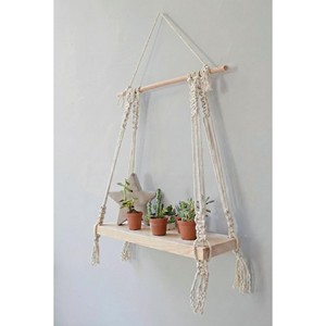Estante de Pared de Macramé de Bambú para Plantas - Lino Artesanal al por Mayor - Product Image 1