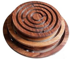 Rompecabezas de Madera Hecho a Mano, Tablero de Laberinto Circular 3D, Juego de Laberinto para Niños y Adultos, Juguete de Entrenamiento de Lógica y Destreza Mental Montessori - Product Image 1