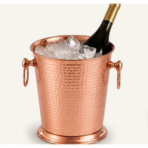 Hammered Copper Ice <b>Bucket</b> Double Wall Stainless Steel Wine Cooler Insulated <b>Champagne</b> <b>Bucket</b> Chiller Tub with Handles for Bar - Product Image 5