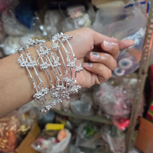 Silver Plated Ghungroo Bangles Handcrafted High-Quality Silver-Finished Metallic Beads Stunning Bangles Ideal For Weddings - Product Image 1