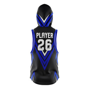 LUUK Custom Hooded American Flag Football Jerseys Sleeveless Sublimated 100% Polyester Moisture Wicking Unisex Adult Team Jersey - Product Image 6