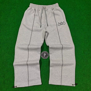 Top-Quality Straight Leg Jogger With Crossstitch Baggy Drawstring Embroidery Logo Adjustable Drawstrings With Custom <b>Toggles</b> - Product Image 1