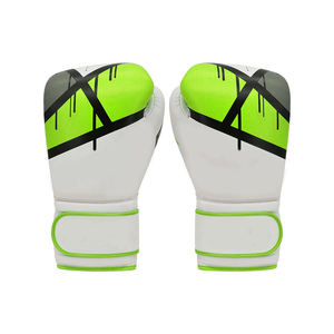 Guantes de Boxeo Personalizados de Microfibra y Cuero, 14oz, Duraderos, para Entrenamiento de MMA, con Cordones para la Muñeca, Antideslizantes, con Patrón Impreso, para Gimnasio, Adultos - Product Image 3