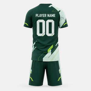 เสื้อฟุตบอลสีเขียวพิมพ์ลายตามสั่ง คอวี แขนสั้น ผ้าตาข่าย โพลีเอสเตอร์รีไซเคิล สำหรับผู้ใหญ่ทุกเพศทุกวัย ทุกฤดูกาล ไซส์ใหญ่ ระบายอากาศได้ดี - Product Image 2