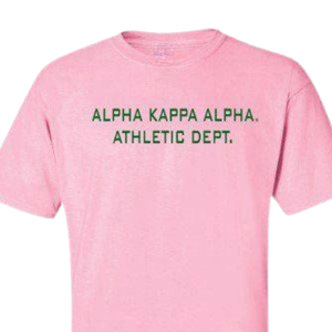 Camiseta Deportiva AKA Athletic Dept, Color Rosa Claro, Algodón Premium, Cuello Redondo, Manga Corta, Ropa Casual de Hermandad Griega - Product Image 4