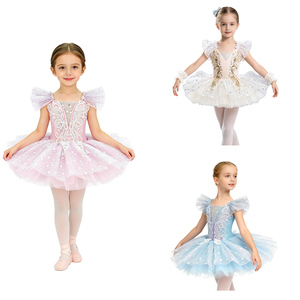 Vestido de Ballet con Lentejuelas y Bordado de Alas de Mariposa, Elegante y Profesional, Ajustado, para Niñas de Bebés a Adolescentes - Product Image 1