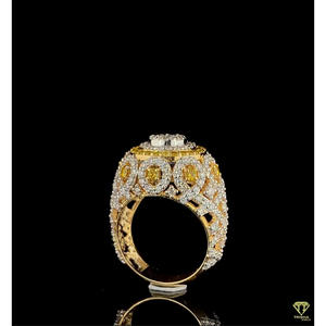Anillo de Campeonato con Diamantes Cultivados en Laboratorio para Hombre, Anillo de Oro Amarillo con Incrustaciones de Diamantes, Anillo de Lujo Estilo Hip Hop - Product Image 2