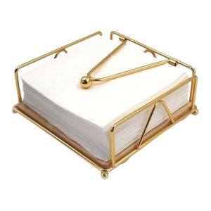 Porte-serviettes décoratif en fer forgé à motif de feuilles personnalisé avec finition thermolaquée pour boîte à mouchoirs de table, robuste - Product Image 4