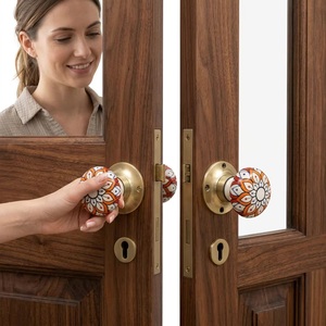 Modern Style Porcelain Cabinet <b>Knobs</b> Ceramic <b>Door</b> Handles Eco-Friendly Durable for Dresser Cabinet Drawer Bedroom Bathroom Use - Product Image 2