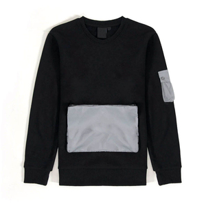 Sweat-shirt tricoté à col rond pour homme, coupe classique, décontracté, design à rayures noires, grises et blanches, idéal pour l'automne - Product Image 4