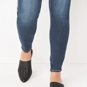 New Best Design Plus Size Women Mid Waist Casual Breathable Denim <b>Jeans</b> - Product Image 4