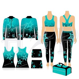 Ropa de Práctica de Baile, Diseño Personalizado, Ropa Deportiva para Animadoras, Conjuntos Completos de Camisetas sin Mangas y Pantalones Cortos - Product Image 5